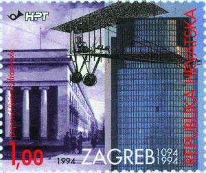 900. OBLJETNICA ZAGREBA I ZAGREBAČKE BISKUPIJE - PENKALIN ZRAKOPLOV, BURZA I CIBONIN TORANJ