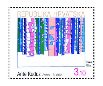 Ante Kuduz, Prostor – B, 1972. (svilotisak u boji, 800 mm x 600 mm), privatno vlasništvo