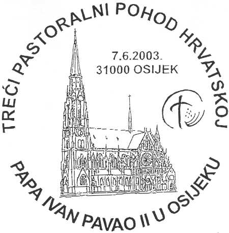 TREĆI PASTORALNI POHOD U HRVATSKOJ - PAPA IVAN PAVAO II U OSIJEKU