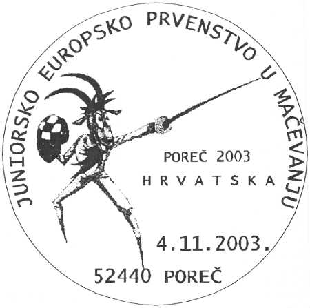 JUNIORSKO EUROPSKO PRVENSTVO U MAČEVANJU - POREČ 2003
