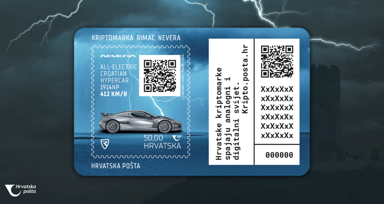 Rimac Nevera on Third Croatian Crypto Stamp
